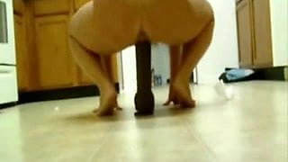 Huge dildo ride with explosive wet orgasm