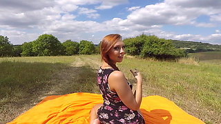 Ginger Ornela Morgan Outdoor Fun with Her Pussy