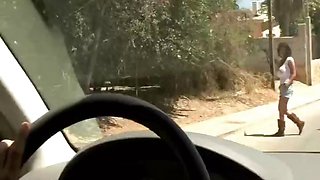 Couple Fucking A Mexican Slut In The Backseat Of Their Car