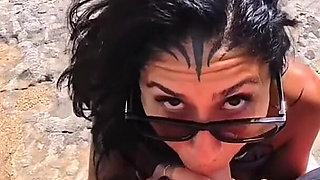 POV Doggy Pound on Sveti Stefan, Montenegro Cliff: Her Perfect Ass Bouncing in Broad Daylight!