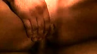 Brunette wife with big boobs gives blowjob