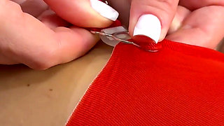Got My Hot Red Stockings on to Fuck His Cock