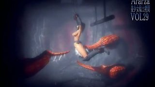 Anime big tits chick getting caught and fucked by palps