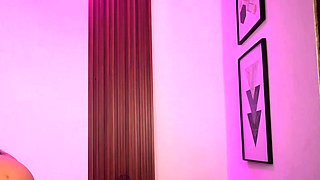 Hot Webcam Brunette in Stockings Masturbates with a Dildo