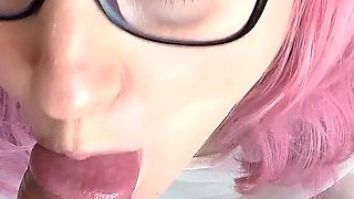 A Girl in White Tights Passionately Fucks and Sucks!