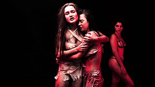 Lustful young babes exploring lesbian femdom fantasies