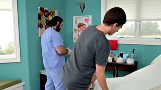 Patient Pounded by Doctor on Deck Chair in Threesome