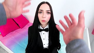 Stepdad's Hard Cock Gets Worshipped by His Naughty Teen