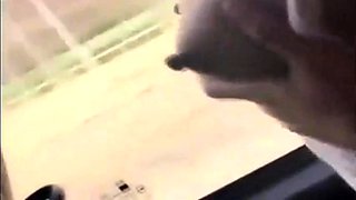 women exib and touch her nice big  boobs in bus