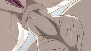 Lovable redhead hentai babe spreads her ass and gets anally