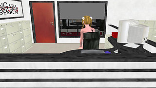 Office Slut's Icesicle Orgasm: 3D Cartoon Masturbation Frenzy