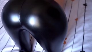 He Fucks A Shaved Pussy Doggystyle Through Ripped Black Leggings Then Cums Inside