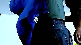 Horny blonde milf ginger fucked in the ass by two guys in the workshop