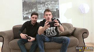 Brazzers - Danny D Steals Roommate's Teen Ariana Marie Gags on Huge Cock and Gets Facialed