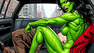 Horny Muscular MILF Dominatrix Fucks in the Car