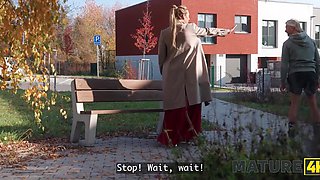 Filthy Curvy Buxom Blonde Cougar Picks Up a Shy Virgin Nerd & Invites Him To Her Place For Hot Sex
