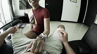 Seductive Asian prostitute teasing your cock