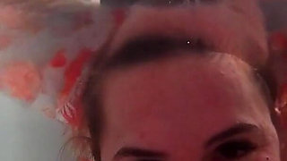 Breath Holding Underwater in Bathtub and Record with Waterproof Camera