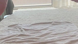 Blonde MILF Hairy Pussy Multiple Squirt Dildo Play Feet