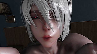Using Yorha 2B Like The Sex Robot She Is All Night (Full Length Animated Hentai Porno)