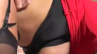 Busty bitch rides huge cock on the farm