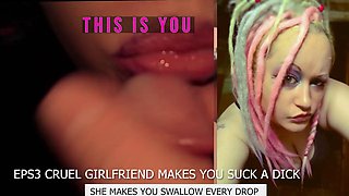 CampSissybois Cruel Girlfriend Commands Dick Sucking and Cum Swallow