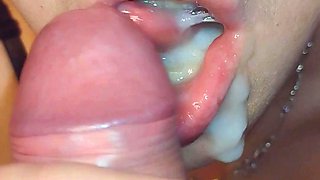 Creamy reward for cum hungry stepmom after amazing blowjob