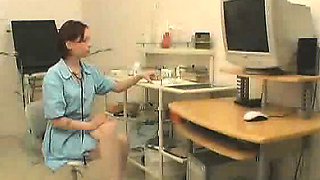 Female Doctor Examines A Cock