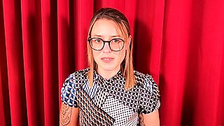 Perfect blond making solo masturbation