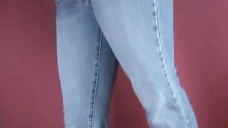 Blonde slut smoking while rubbing her big tits