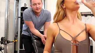 MILF with amazing assets fucked hard in gym
