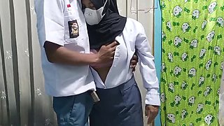 Indonesian Hijab Schoolgirl Rania Doggy Style Fucking After Class Big Natural Tits Moaning