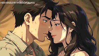 Stepmom and Stepson Too Close to Resist in Tent – Forbidden Hentai Night