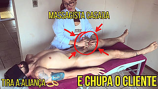 Redhead Masseuse Cheats on Husband with Client - Hot Blowjob & Handjob Teaser