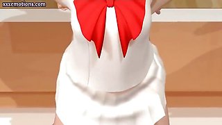 Animated girl in uniform gets laid