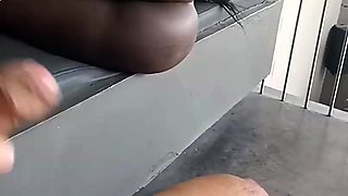 Pool afternoon with my great-bodied neighbor, black