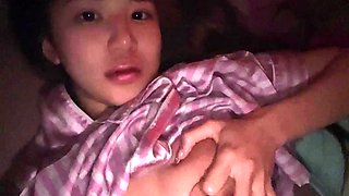 Amateur young teen solo masturbation on her livingroom
