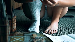 Blonde enjoys hot foot fetish sex