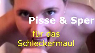 Deutsche Amateurschlampe Anke schluckt Pisse und Sperma