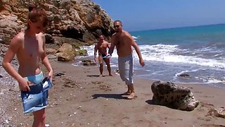 Redhead Attila Tristan Double Penetration at the Beach - Anal and Vaginal DP