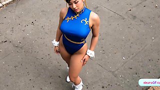 Bro, Chun-Li Asian legend takes anal and gets covered in cum