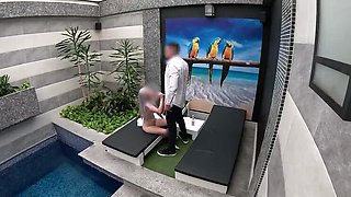 Hotel Waiter Surprise: I Undress, He Eats My Tight Pussy, Then I Give a Blowjob Until He Cums in My Mouth