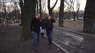 Russian College Girls In Foursome Copulation