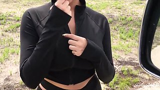 Busty MILF Shirley Musk Gets Hard Fuck in Car and Takes Pearl Necklace Cumshot