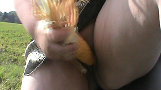 Corncub on the Car Jerking off