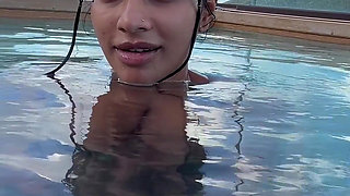 Busty India Gives an Amazing Blowjob in the Hotel Pool to Everyone's Glass- Yasmina Khan