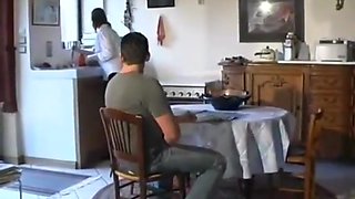 French woman enjoys three guys and DP