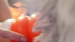 Redhead teen solo anal masturbation with sex toy