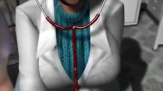 3d toon female nurse n doctor