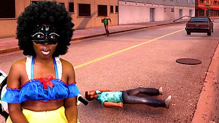 Gta vice city, beautiful ebony girl, playing video games
